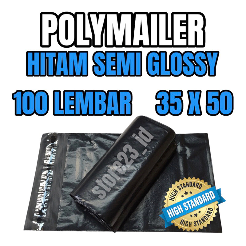 

POLYMAILER 35 X 50 HITAM LDPE SEMI GLOSSY ISI 100 LEMBAR - PLASTIK PACKING POLYMAILER 35X50 ONLINE SHOP + PEREKAT