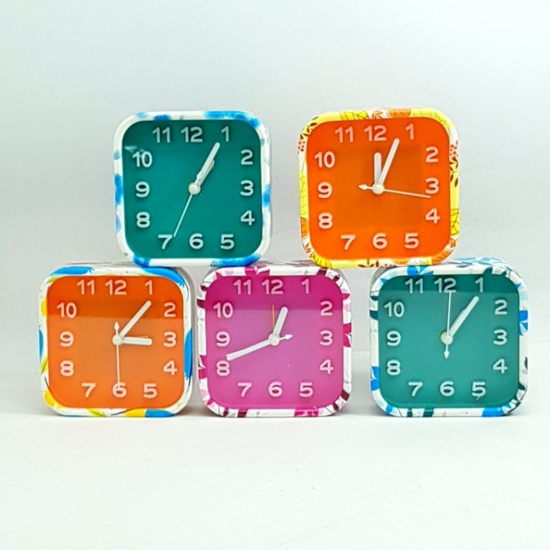 Jam Weker / Jam Meja Beker / Jam Alarm Bunyi Kotak  Polos CY1603