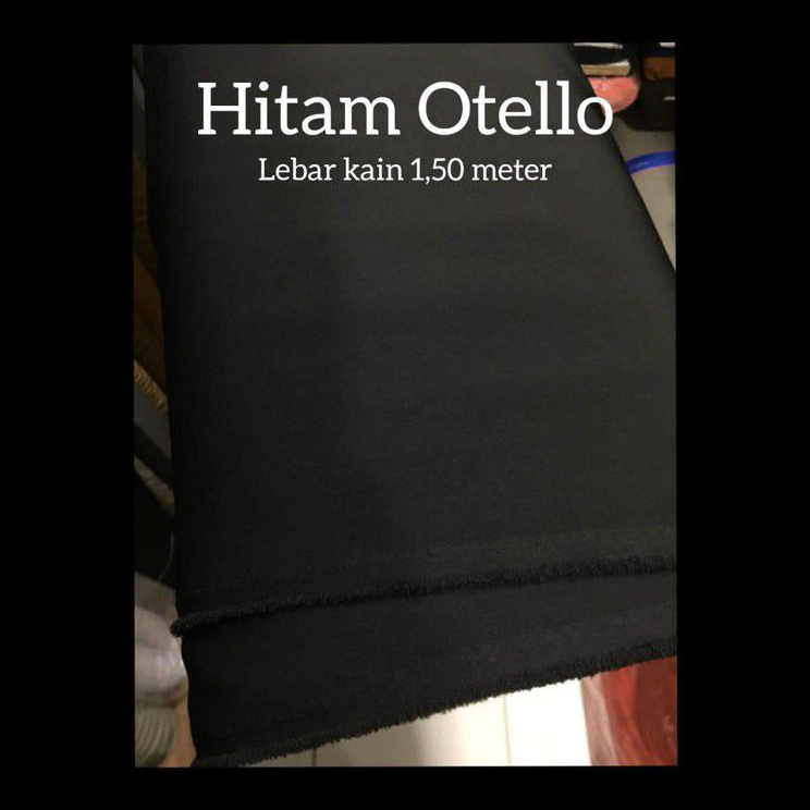 Stok Banyak Bahan Hitam Otello Tebal/bahan celana/ Blazer/Semijas/Bahan Wisuda Dll Model Terkini