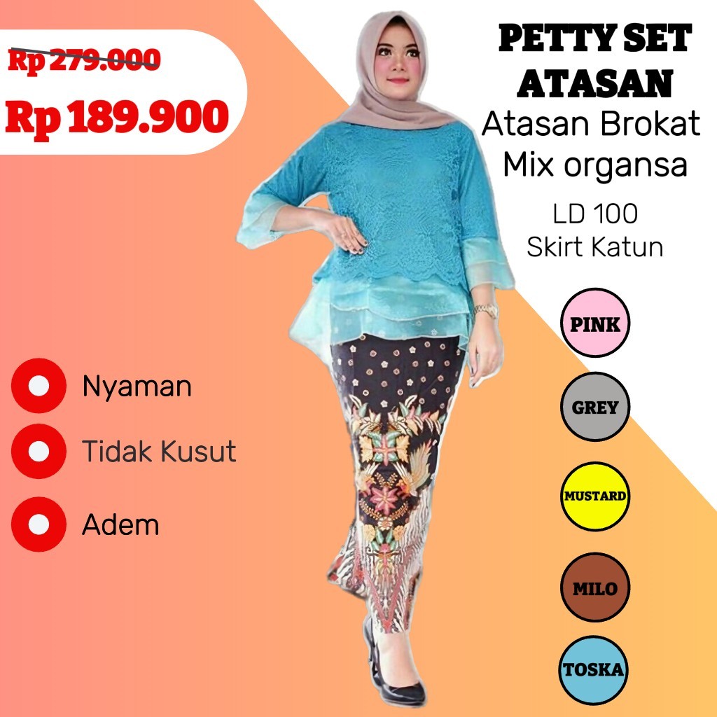 01 setelan batwing pandansari batik set rok lilit instan jumbo fit xxxxl exclusive batik