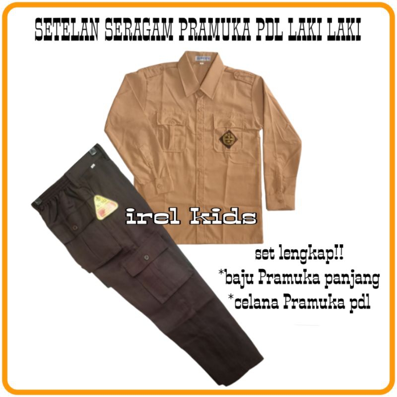 SETELAN SERAGAM PRAMUKA PDL BAJU PRAMUKA PANJANG LAKI LAKI