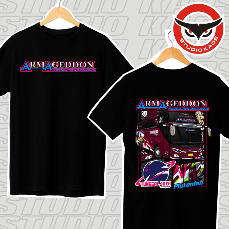 (FREE STICKER) KAOS BUSMANIA TUNGGAL JAYA TRANSPORT ARMAGEDDON V1 COTTON COMBED 24S