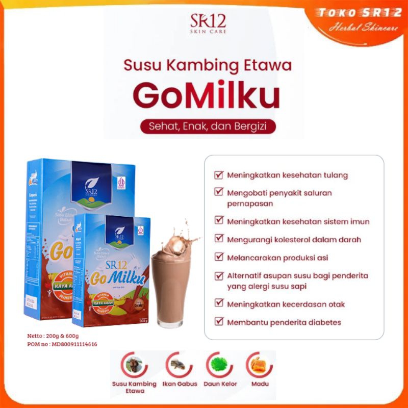 

Susu GoMilku Coklat SR12 - Susu Kambing Etawa Premium Halal, BPOM, Solusi berbagai Penyakit