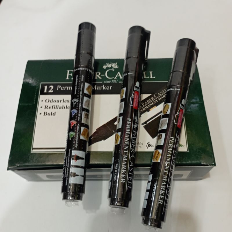 

SPIDOL FABER CASTELL PERMANEN MARKER HITAM / pcs