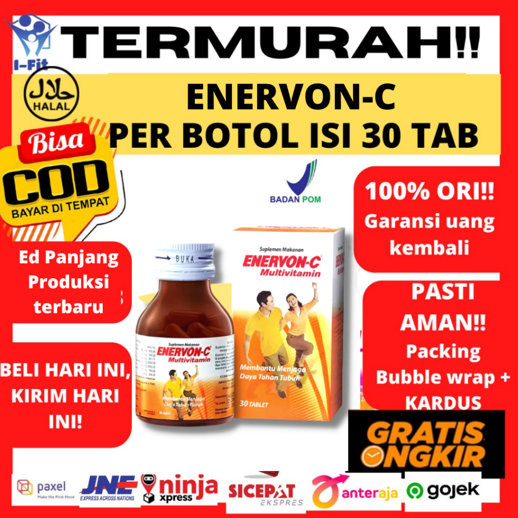Enervon C Enervon-C per Botol isi 30 Tablet Termurah Suplemen Vitamin B Vitamin C