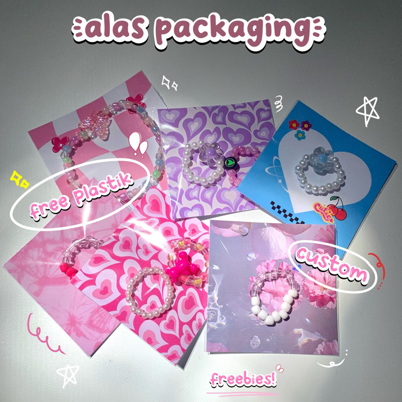 

1pcs Alas packaging / alas manik manik lucu