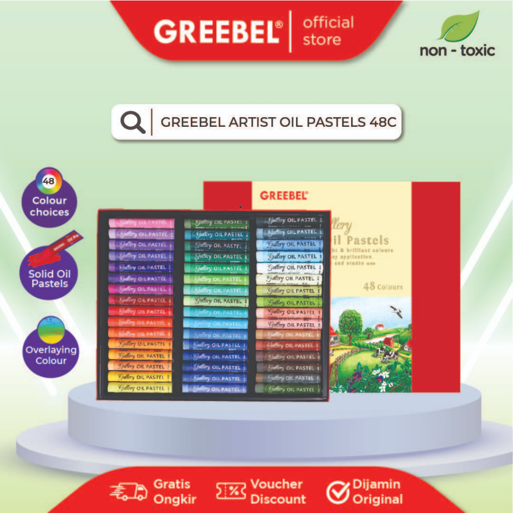 

Greebel Artist Oil Pastels 48 Warna Oil & Dry Pastel Crayon Oil Pastel Greebel
