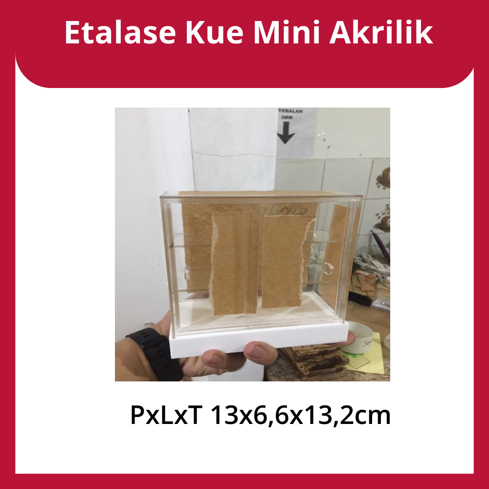 Etalase Kue Mini Alas Putih PxLxT 13x6,6x13,2cm