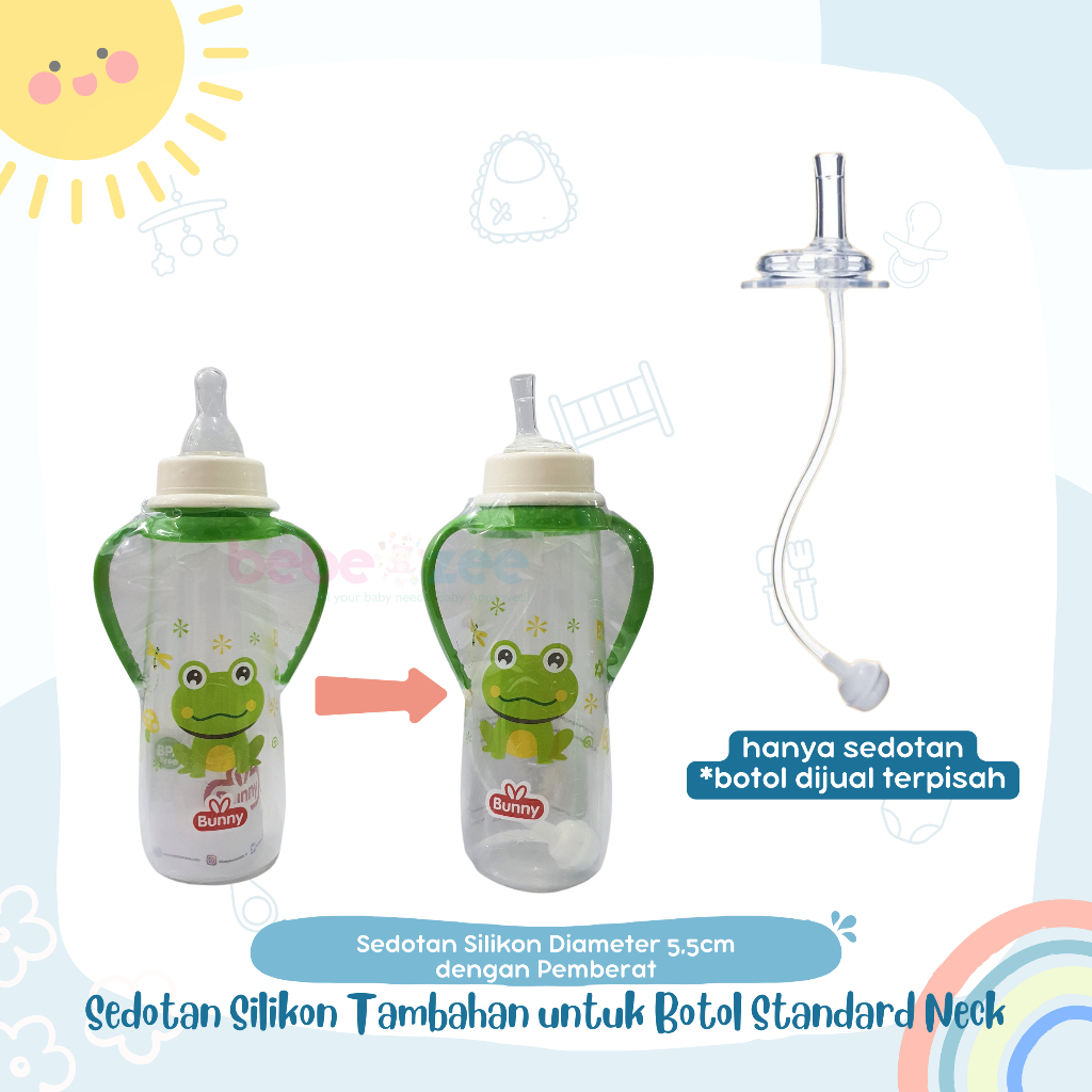 (hanya sedotan) Sedotan Pipet Silikon untuk Pengganti Dot Botol Susu Standard Slim Neck Diameter 3.5