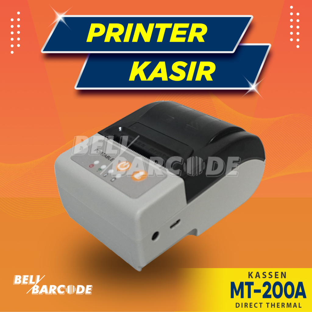 Printer Portable Kasir Kassen MT200A Cetak Struk Termal 57mm Bluetooth