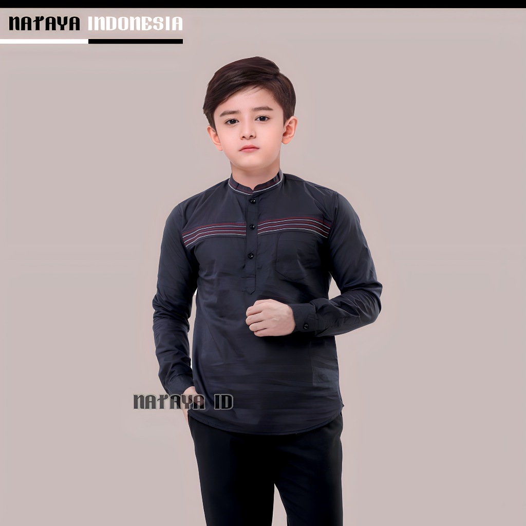 BEST SELLER BAJU KOKO ANAK LAKI LAKI LENGAN PANJANG ATASAN MUSLIM KOKO ANAK SD SMP MOTIF BORDIR MH
