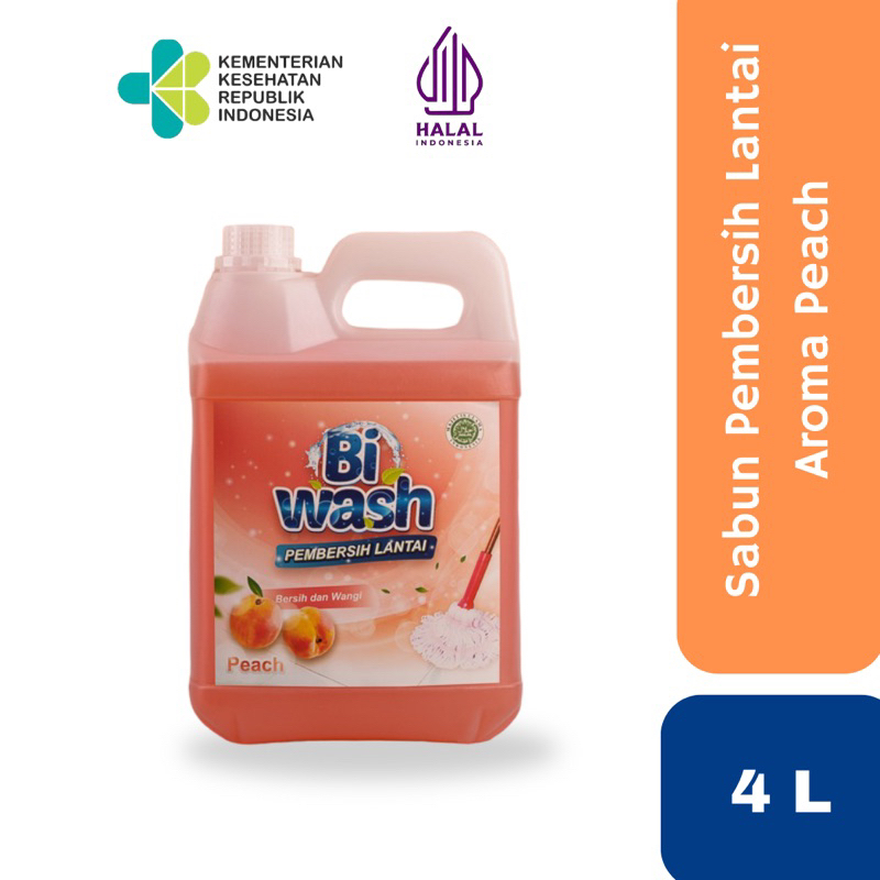 Bi Wash Pembersih Lantai Aroma Peach Jerigen 4L