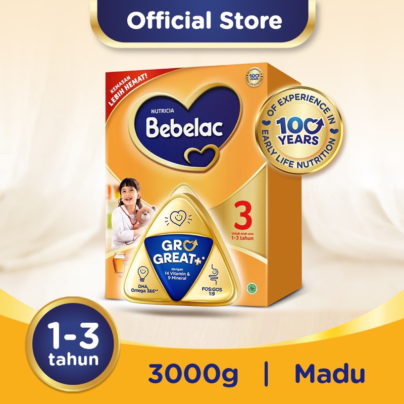 Bebelac 3 Madu Susu Pertumbuhan Bubuk 3000 GR