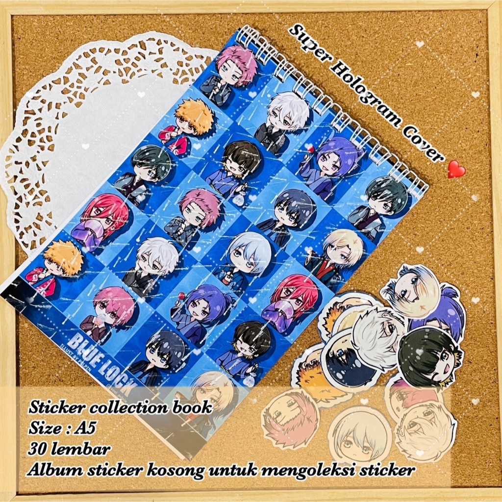 

buku koleksi sticker stiker collection book anime hologram album stiker anime a5 collector bluelock kolektor