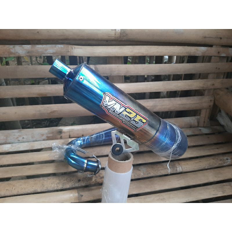 knalpot goped mesin x5 kiri blue gold