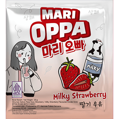 

MARI OPPA RENTENG MINUMAN SUSU KOREA 1 RENTENG ISI 10 SACHET STRAWBERRY