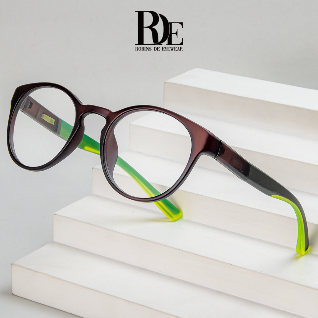 Robins kacamata Bulat Sport Anti Radiasi Komputer Frame Kacamata Bisa Minus Photocromic Bluecromic F
