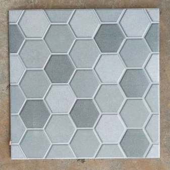 KERAMIK LANTAI CARPOT KAMAR MANDI HEXAGONAL KIA DENCHAN GREY 40X40 KW1