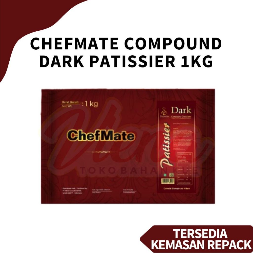 

Chefmate Compound Dark Chocolate Pattisier 1kg / Coklat Compound