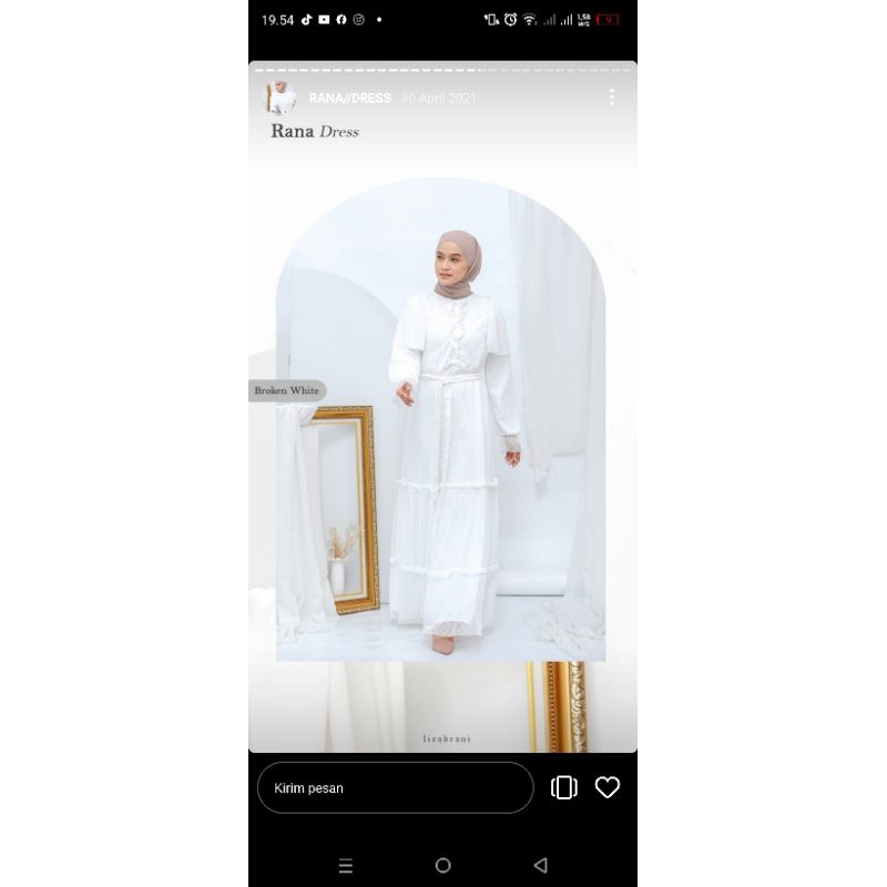 PRELOVED Rana Dress by Lizahrani Gamis Classic Putih Muslimah