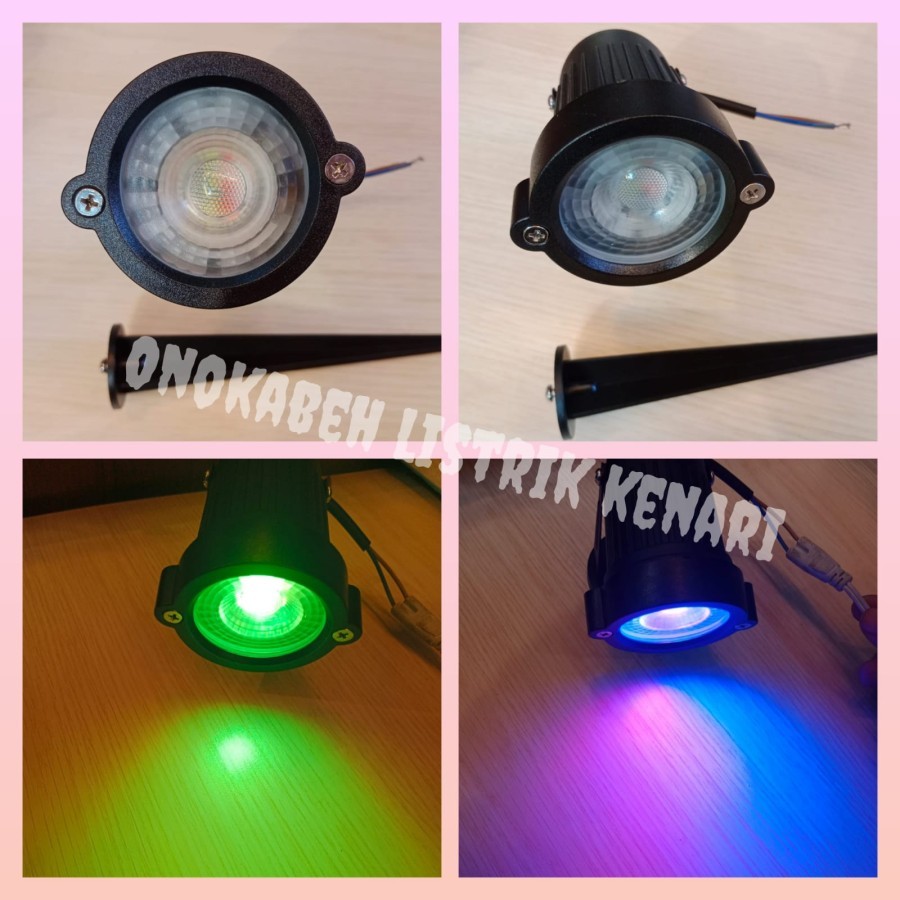 Lampu Sorot Taman Rgb 5watt Lampu Taman COB 5watt Warna Warni