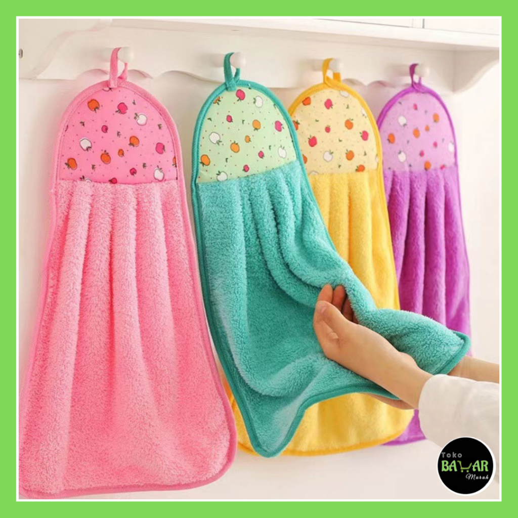 Kain Lap Tangan Gantung / Hand Towel Microfiber / Lap Tangan Serbet Gantung Microfiber Multifungsi