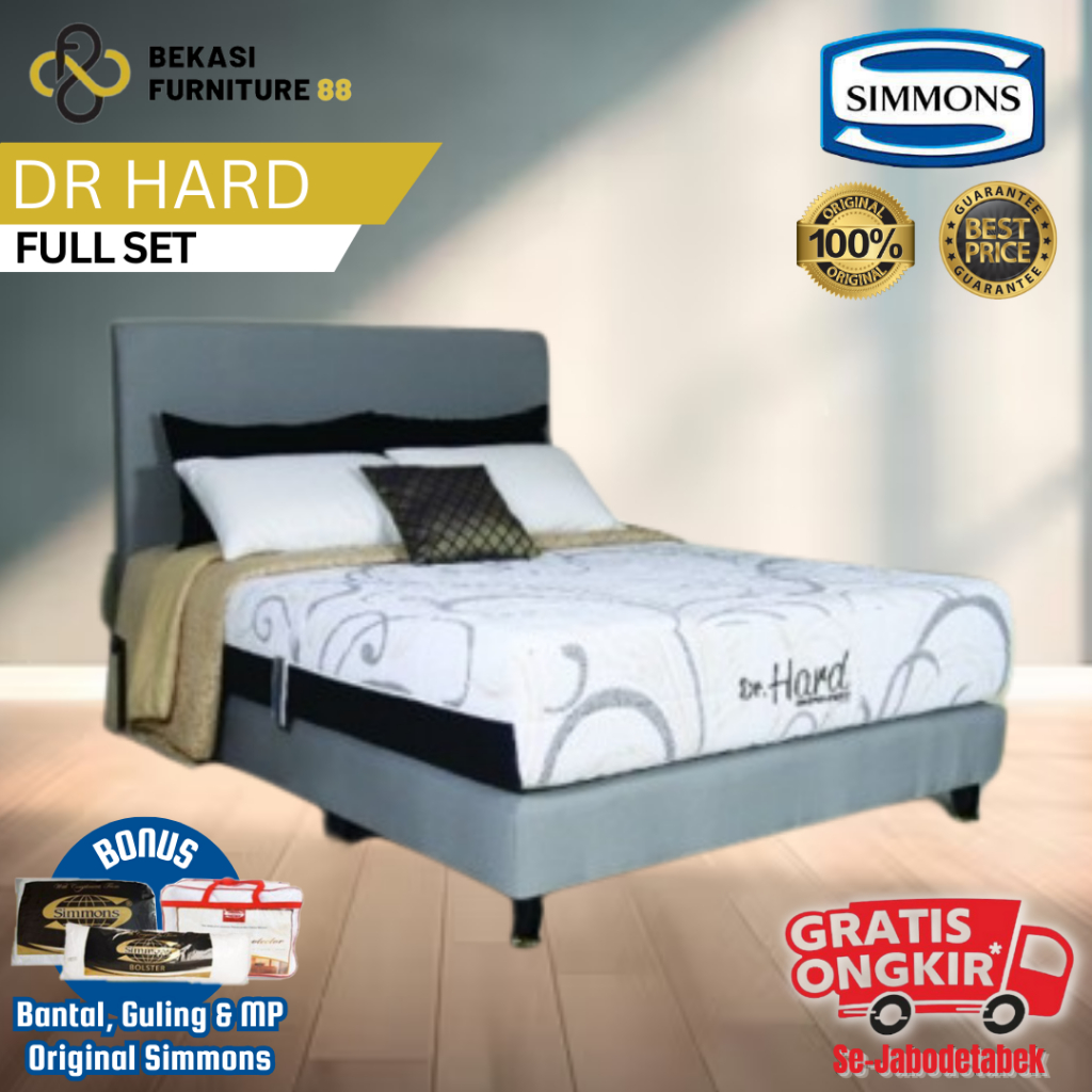 FULL SET SIMMONS Spring bed 'DeepSleep Series' Dr Hard / kasur orthopedic