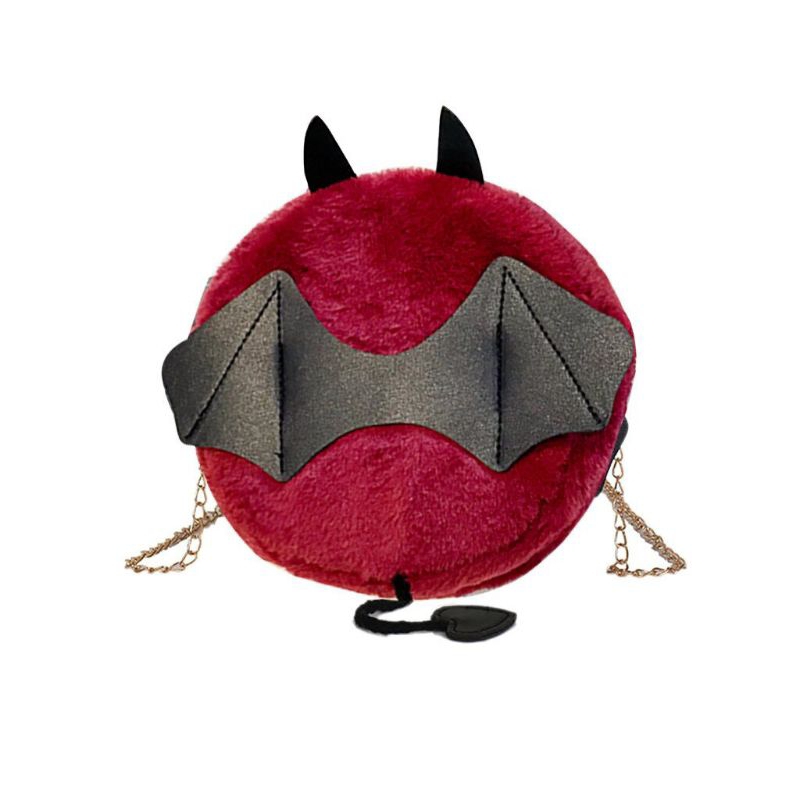 Magic Devil Cross Body Shoulder Bag Faux Fur Fluffy Bat Doll Toys Handbag
