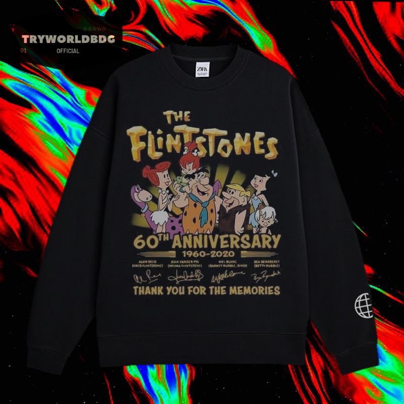 TRYWORLDBDG OFFICIAL "THE FLINTSTONES" CREWNECK | SWEATER | HOODIE | CREWNECK HITAM | CREWNECK EDISI