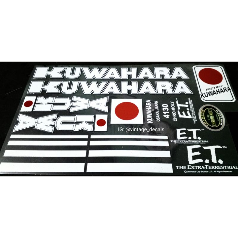 sticker decals replacement Kuwahara OS BMX ET the extra-terestrial