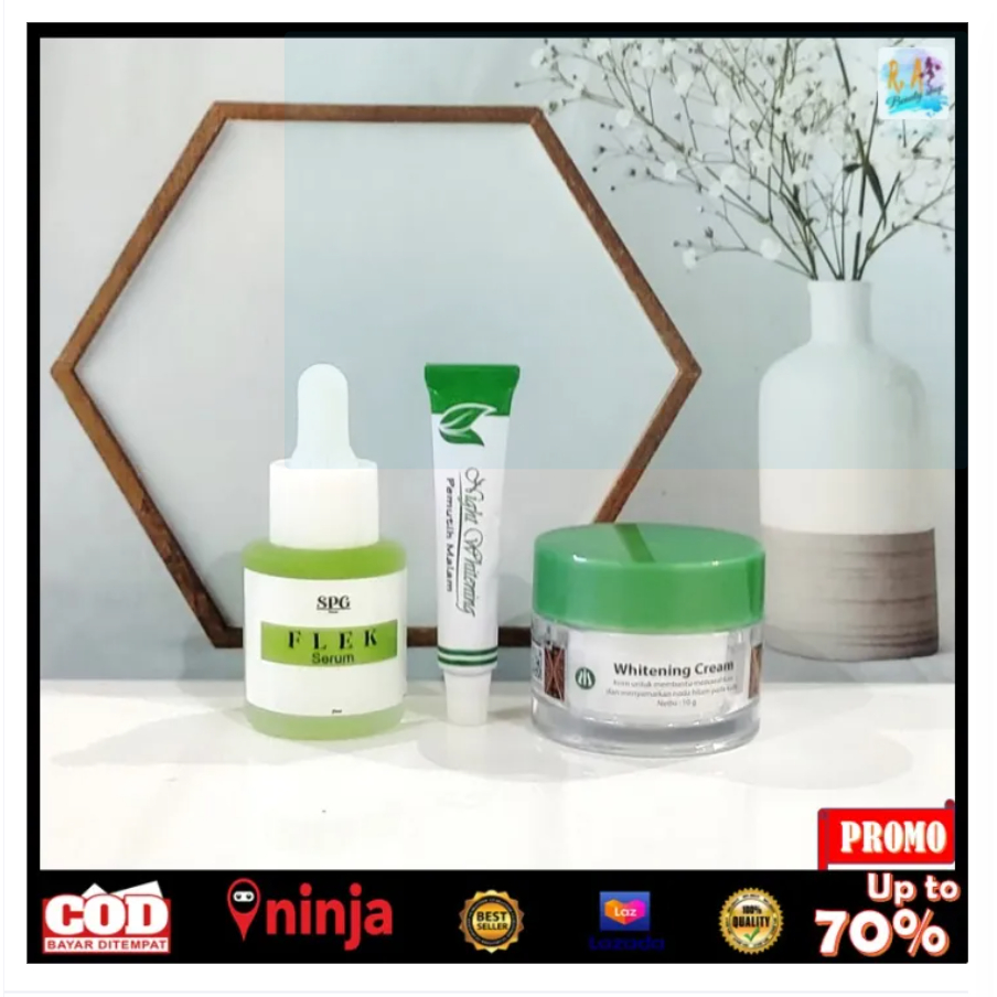 PAKET 3IN1 SPG Flek Serum 20ml Whitening Cream Salep Night Whitening Pencerah Kulit wajah - Penghila
