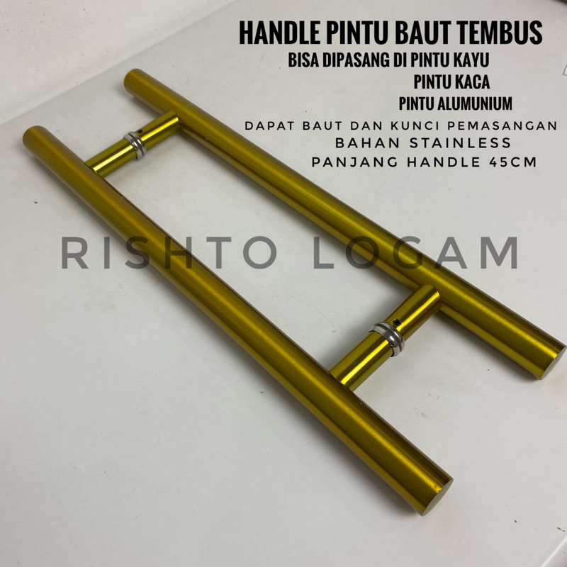 handle pintu tarikan pintu minimalis 45cm pintu alumunium pintu kaca pintu kayu stainless gagang pin