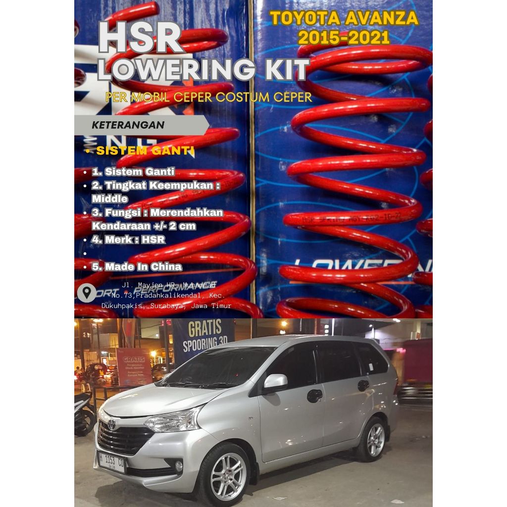 Per Mobil Avanza/Avanza Veloz Loweringkit HSR Custom Per Mobil spiral Coil spring