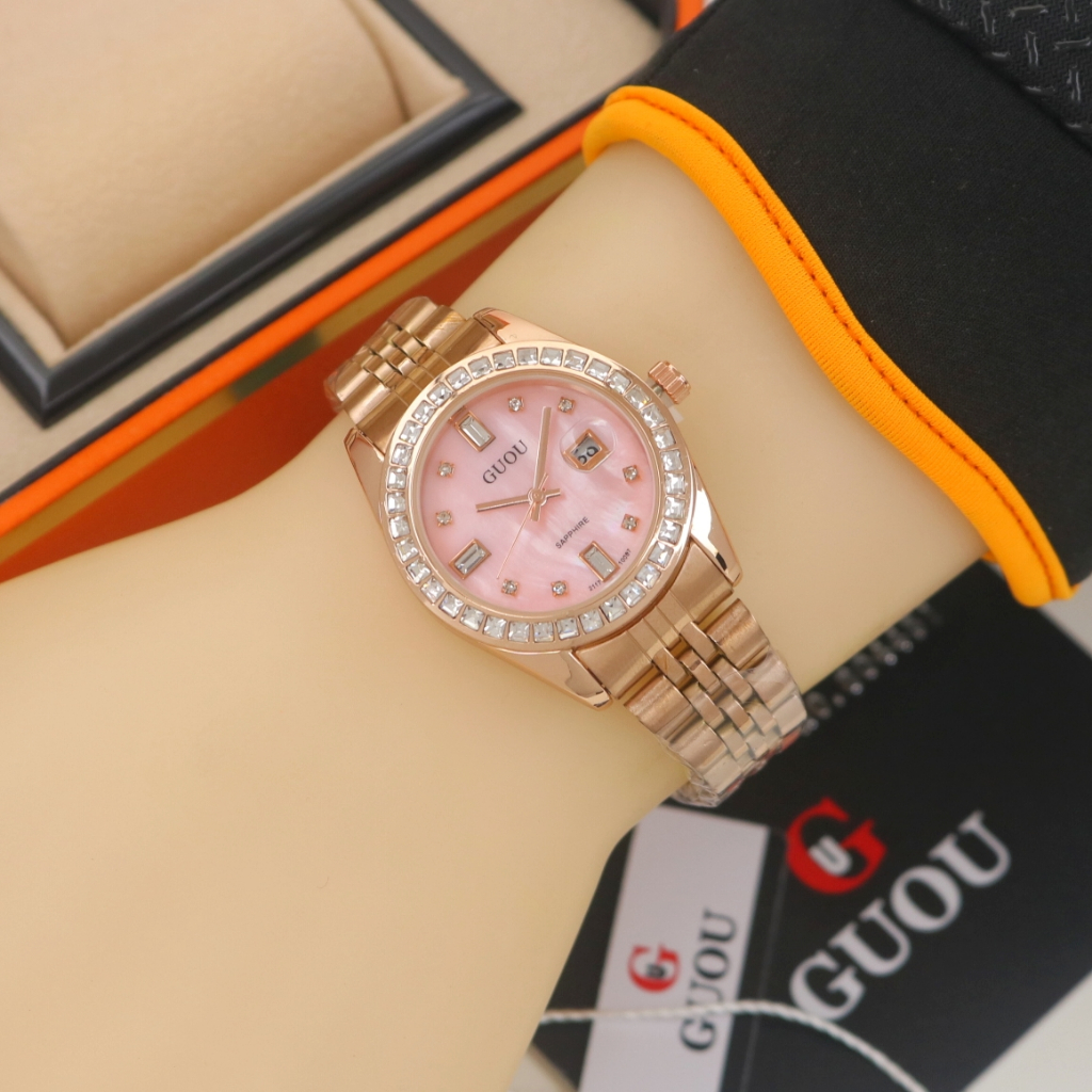 【100%ORI】 GUOU Waterproof Women's Watch Wanita Stainless Steel - New Arrival