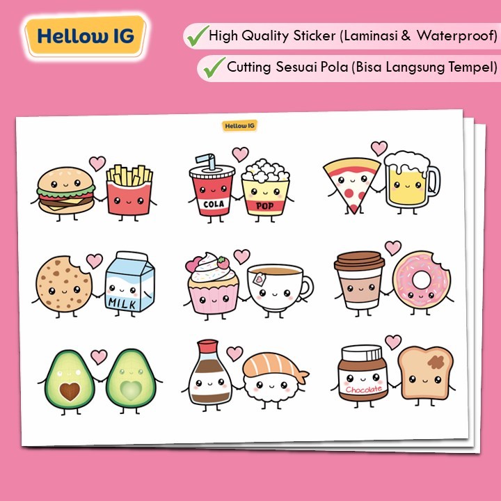 

STICKER PACK | BEST FRIEND | CUTE FOOD | STIKER BOTOL AESTHETIC LAPTOP HP WATERPROOF HIGH QUALITY