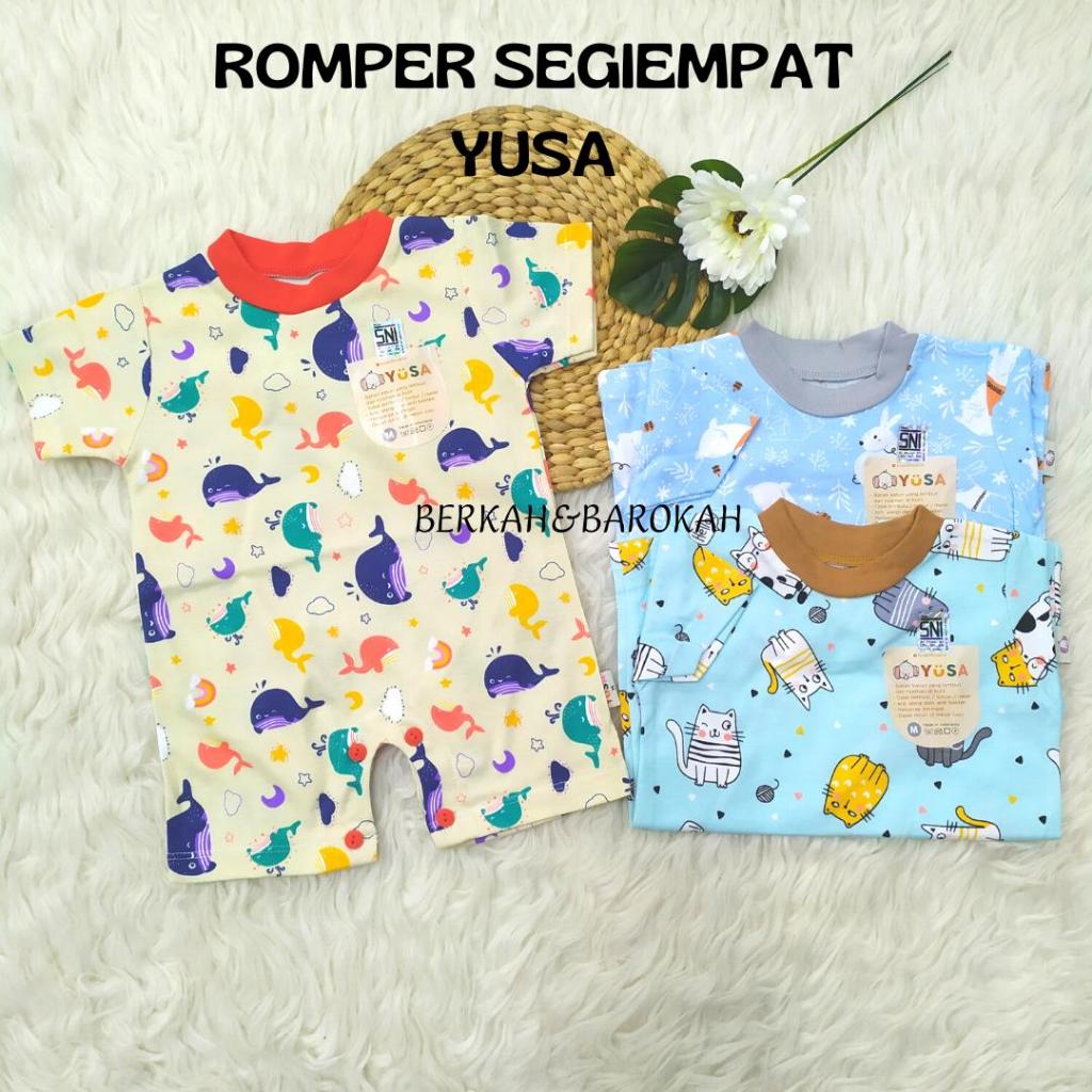 3pcs Jumper YUSA (ROMPER) Segiempat Pendek  | Baju Bayi Jamper