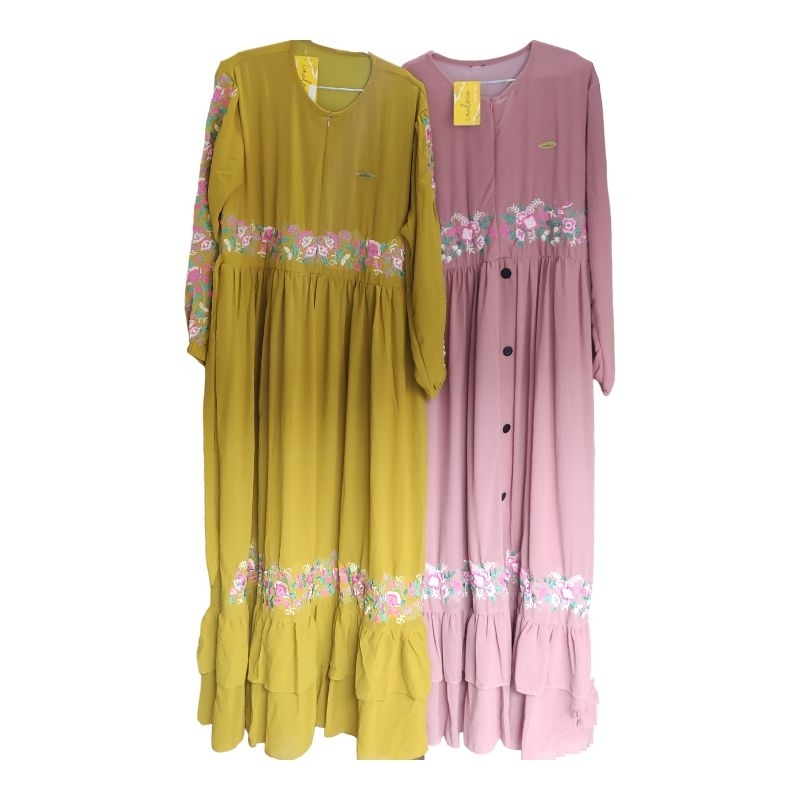 Inaloca Gamis bordir ceruty full furing