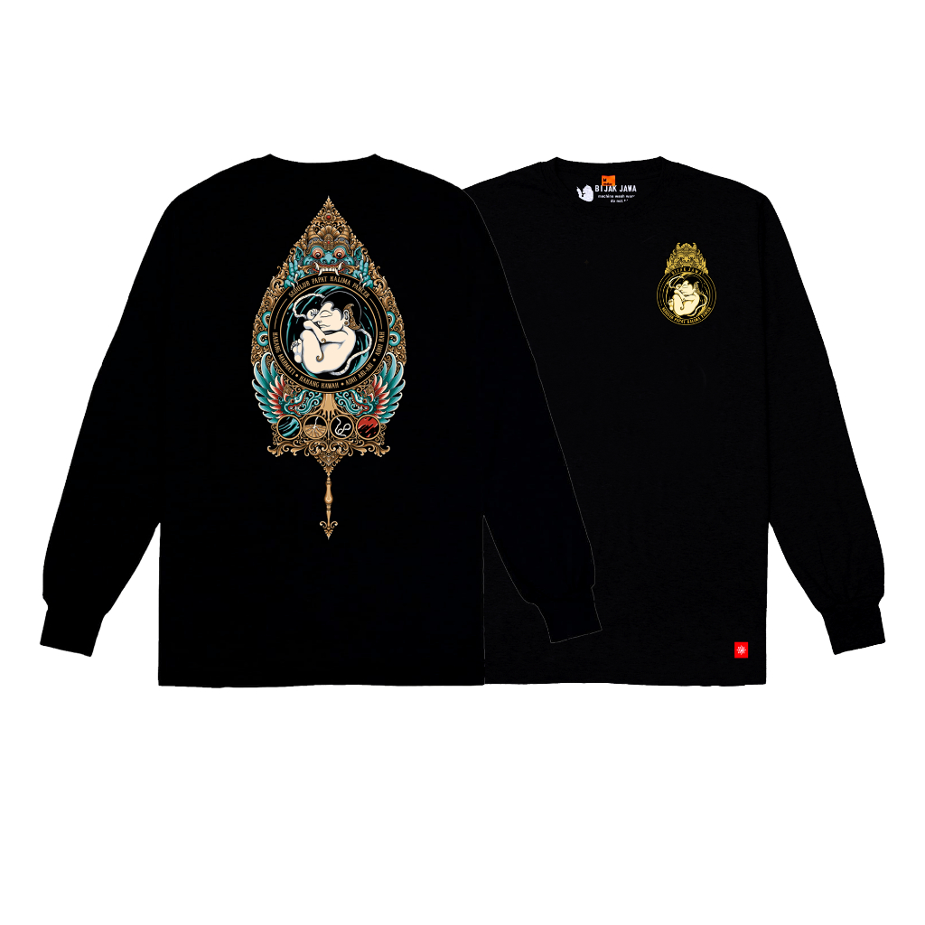 BIJAK JAWA Kaos Sedulur Papat Kalima Pancer Hitam