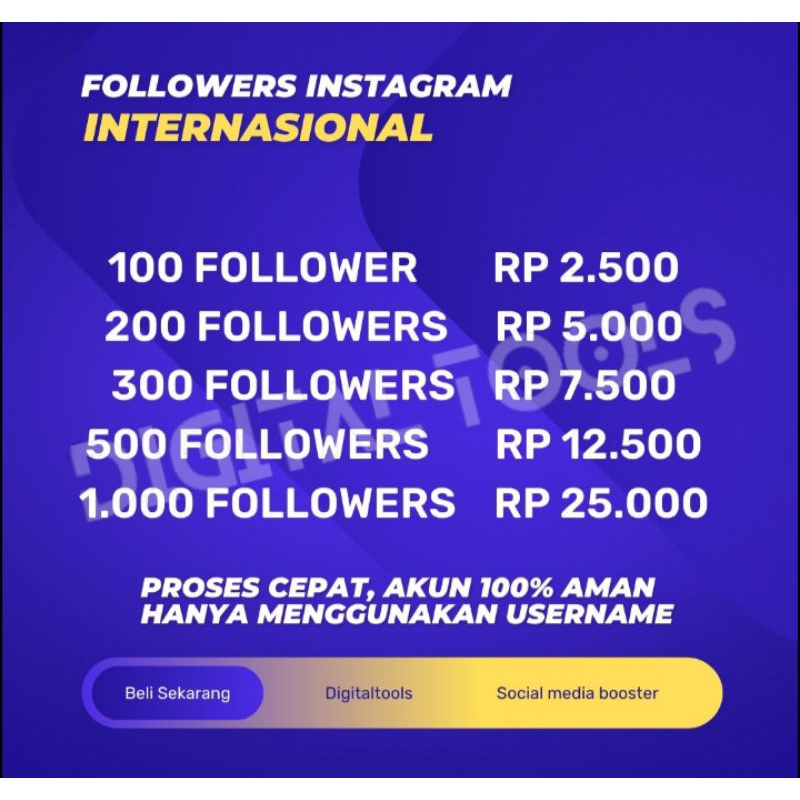 Beli Followers Instragram Aman cepat terpercaya