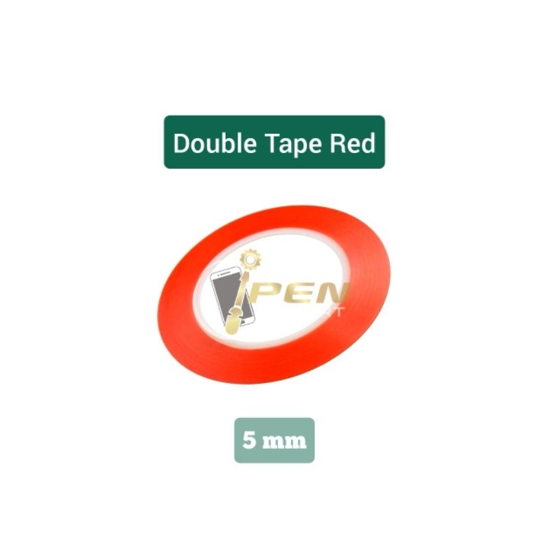 

Double Tape Merah 5 MM Adhesive Perekat Org