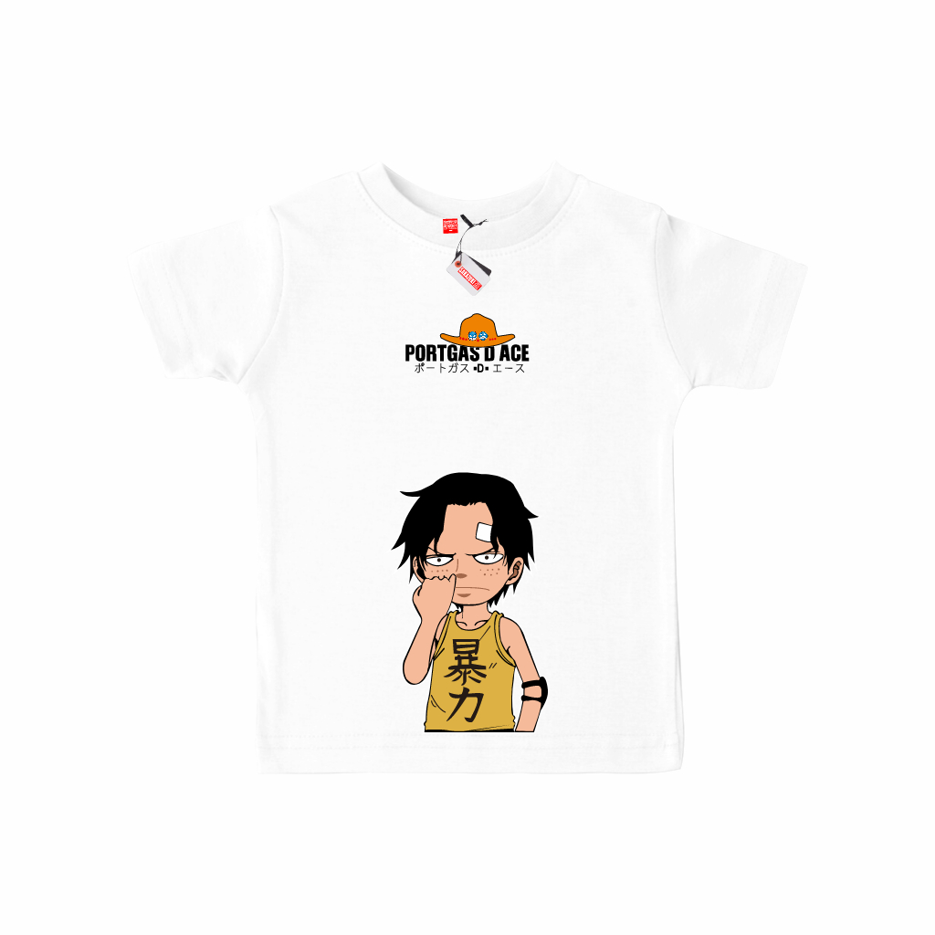 SAKAZUKI Kaos Baju T Shirt Distro Anak Gambar MONKEY D LUFFY PORTGAS D ACE Ngupil Anime One Piece