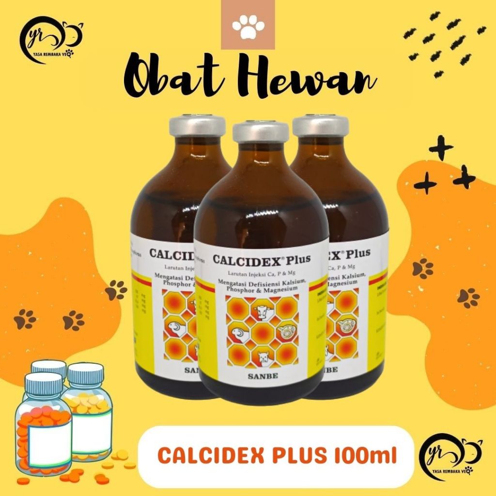 CALCIDEX PLUS 100ml - Obat Lumpuh Injeksi Pada Ternak Sapi, Kambing, Domba