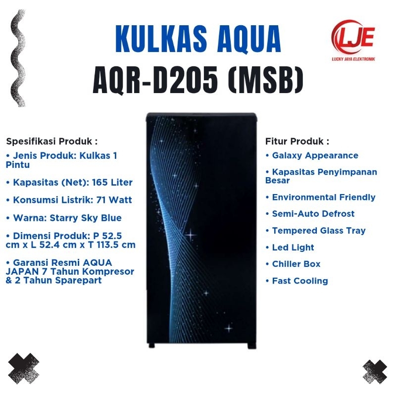 KULKAS AQUA AQR-D205 MSB