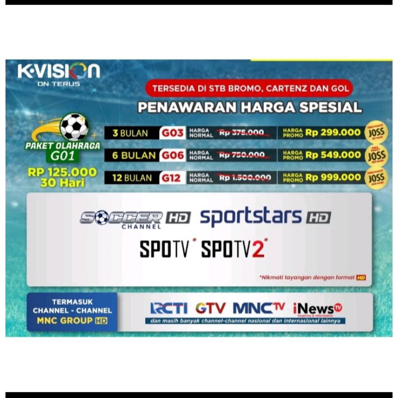 PULSA/ PAKET OLAHRAGA G01 KVISION