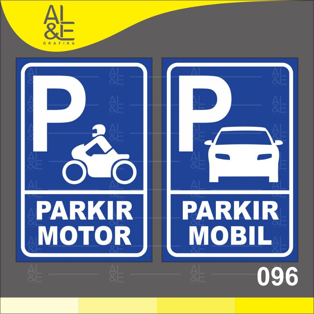 

096 - STIKER PARKIR MOTOR DAN PARKIR MOBIL - VINYL STIKER RITRAMA INDOOR