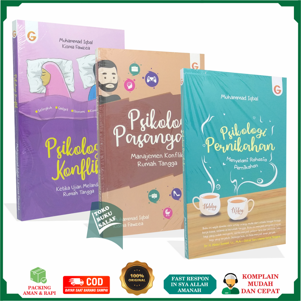 PAKET 3 BUKU Psikologi Pernikahan Pasangan dan Konflik Solusi Rumah Tangga Islam Karya Muhammad Iqba