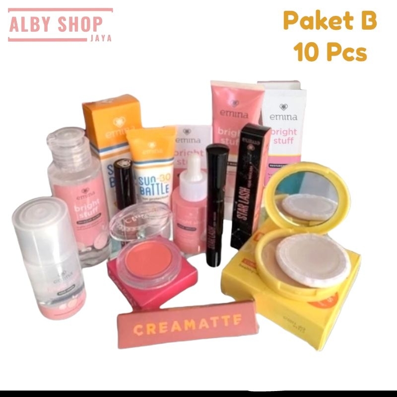 Emina Paket Lengkap Makeup + Skincare 10 in 1 / Seserahan