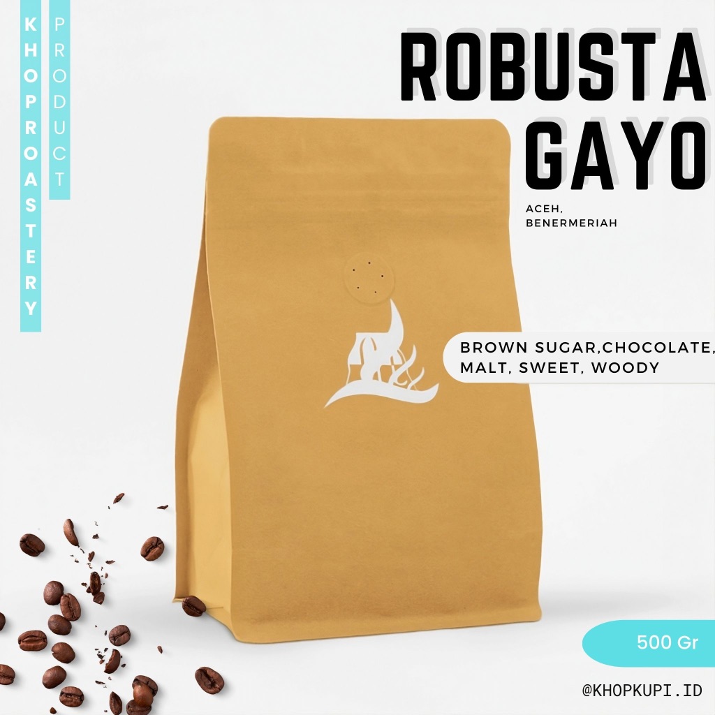 

Kopi Robusta GAYO Aceh Sumatera Espresso Roast Biji Bubuk - 500 gram