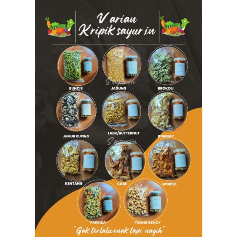 

Keripik Sayur Variant Jagung/ Keripik Diet/ Keripik Sehat