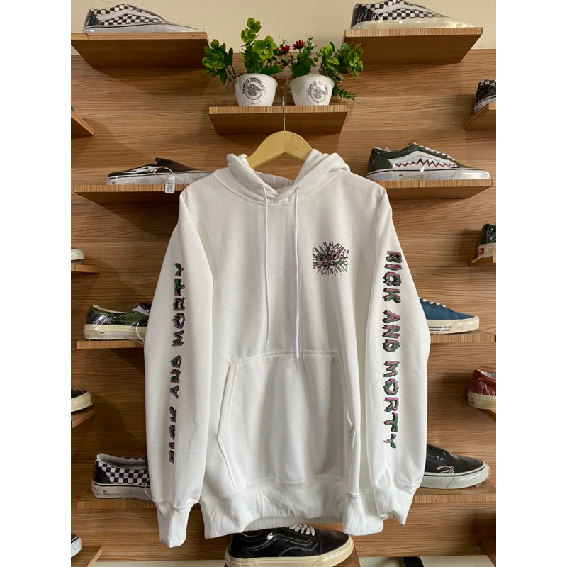 HOODIE HM RICK AND MORTY BROKEN WHITE